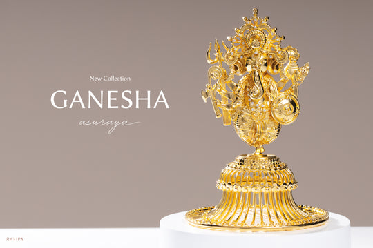 Ganesha | Subduing Mara posture receiving blessings from many deities
