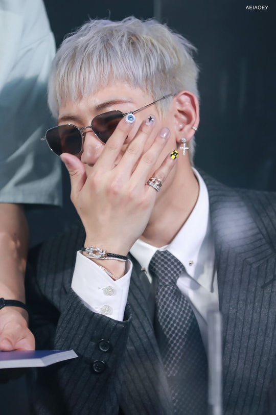 Spotted Bambam wearing our RAVIPA Amulet Bracelets and Cuffs