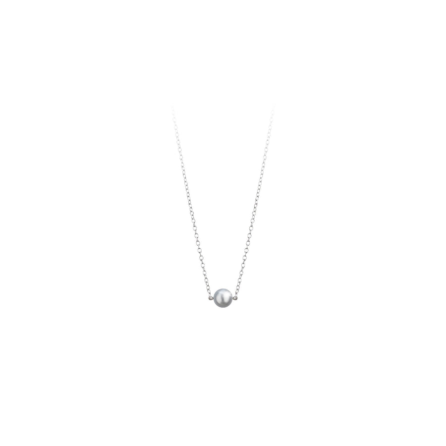 Single Moon Grey Pearl Necklace