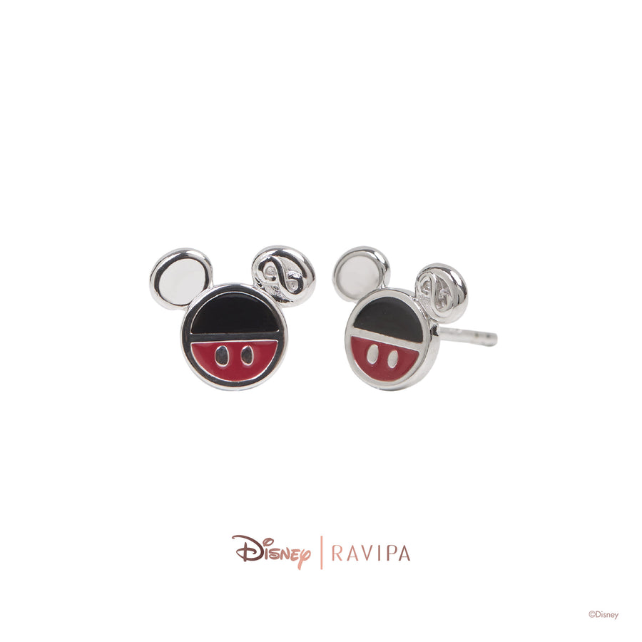 Classic Silver Mickey Mouse Earrings