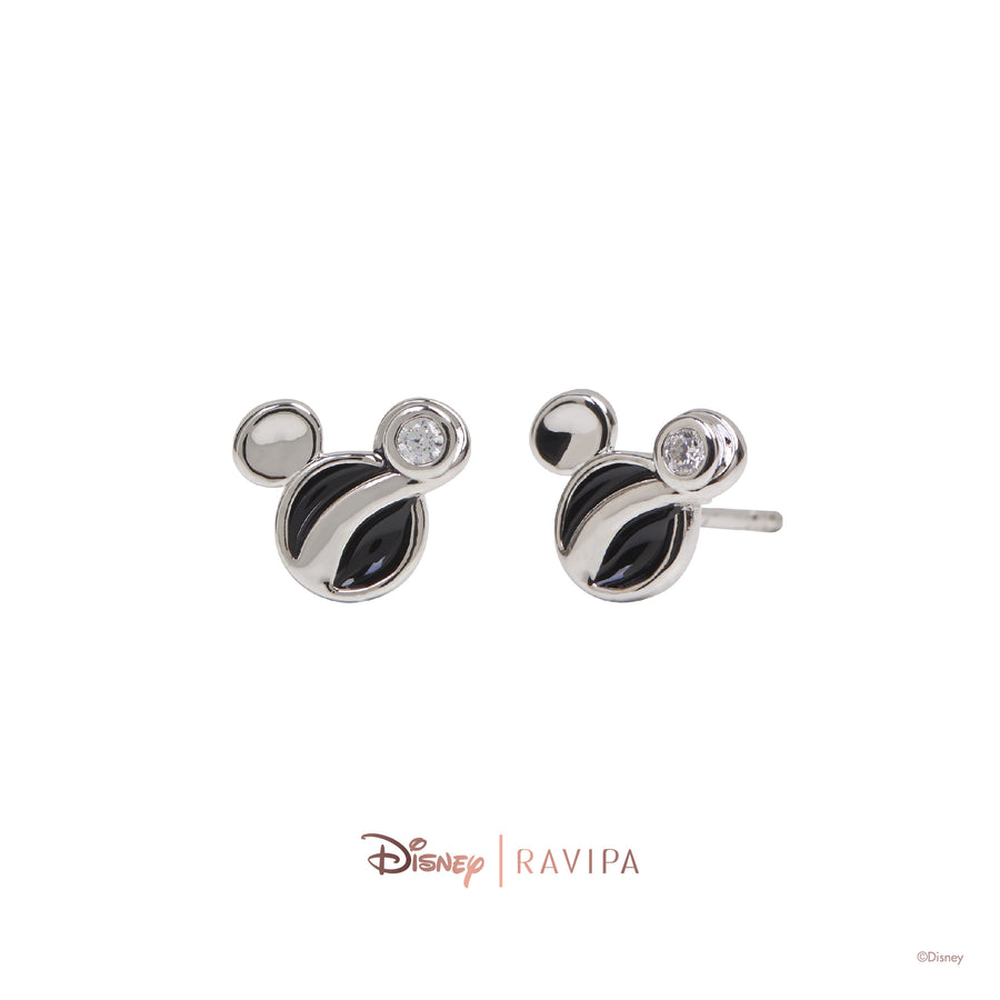 Silver Magical Mickey Mouse Diamond Earrings