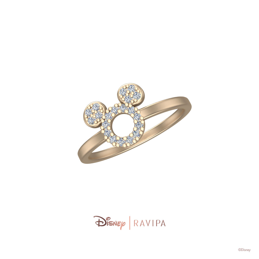 Gold Mickey Mouse Diamond Ring