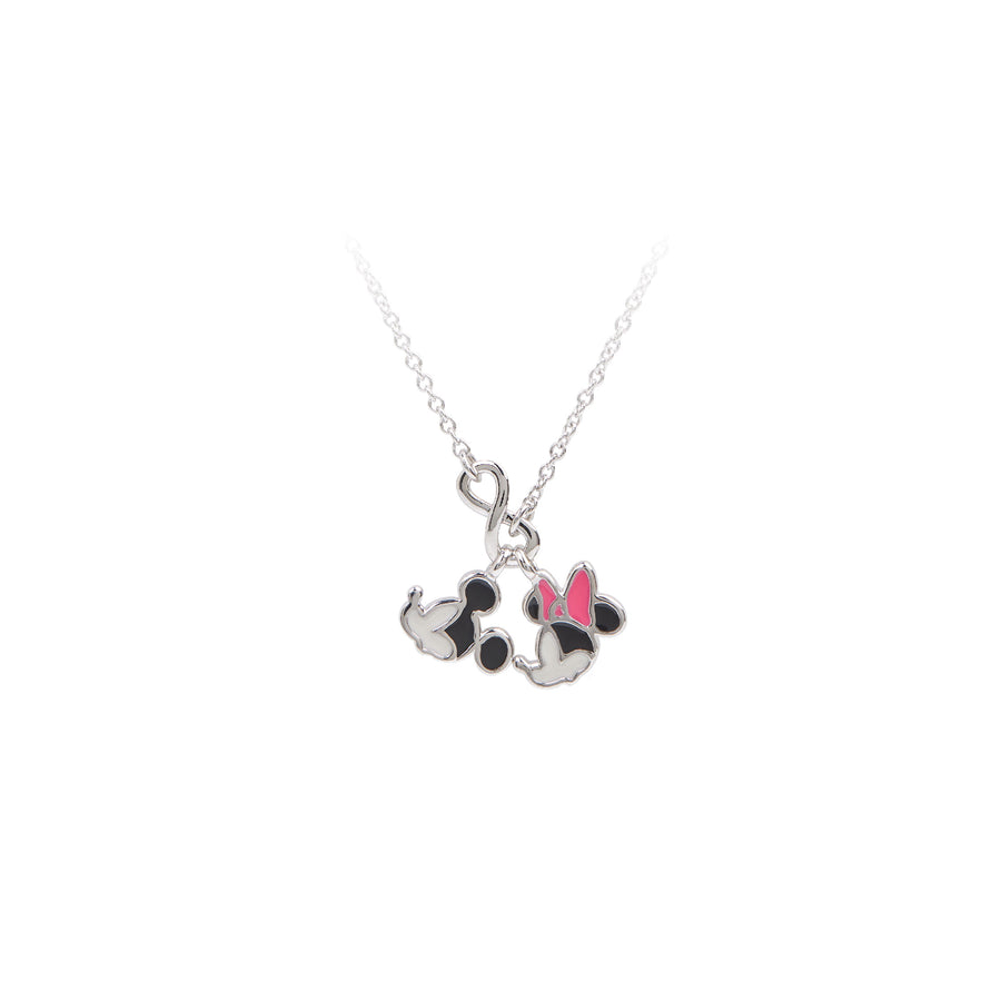Silver Mickey&Minnie Infinity Necklace