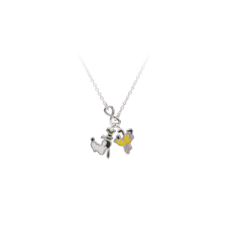 Silver Goofy&Pluto Infinity Necklace