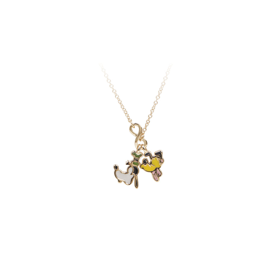 Gold Goofy&Pluto Infinity Necklace