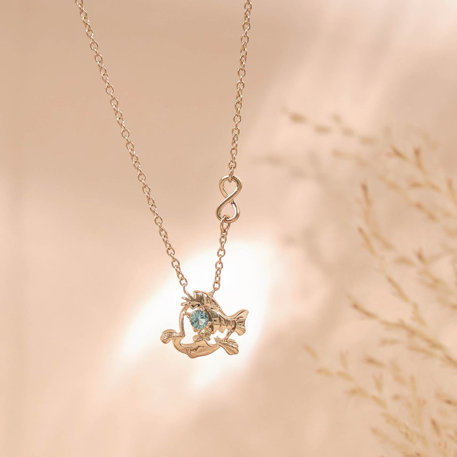 The Little Mermaid Gold Flounder Necklace