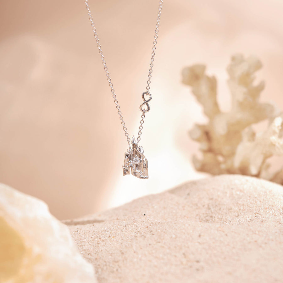 The Little Mermaid Silver Castle Necklace