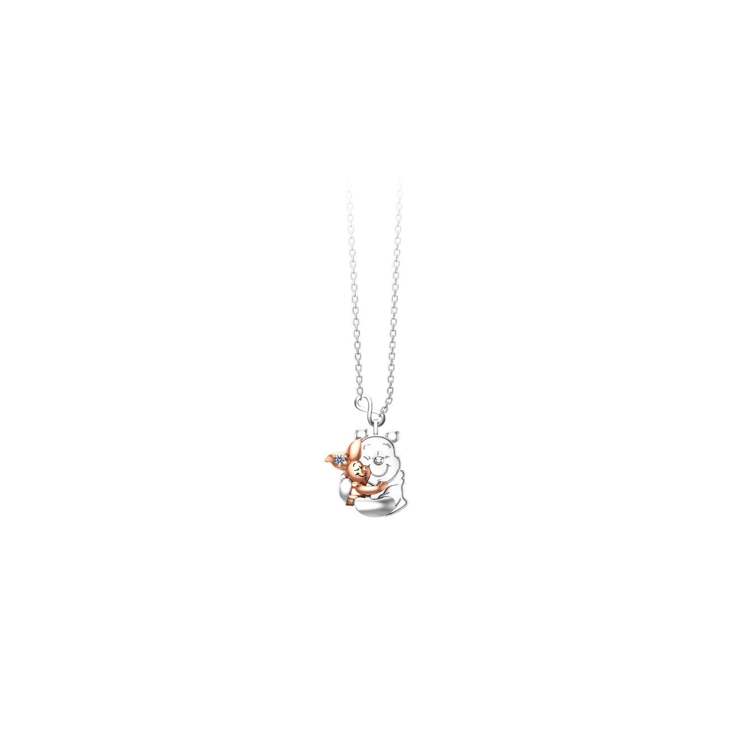 Winnie The Pooh and Piglet Silver Necklace - Main Image