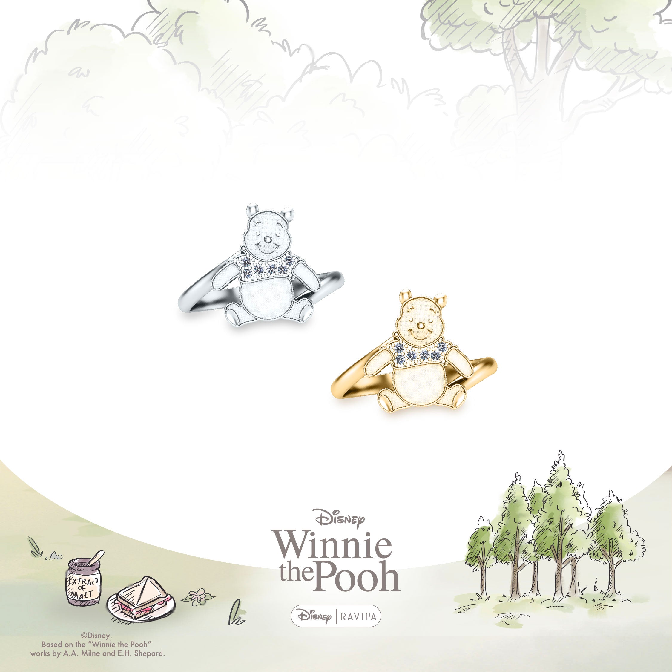 Silver Winnie the Pooh Signature Ring – RAVIPA