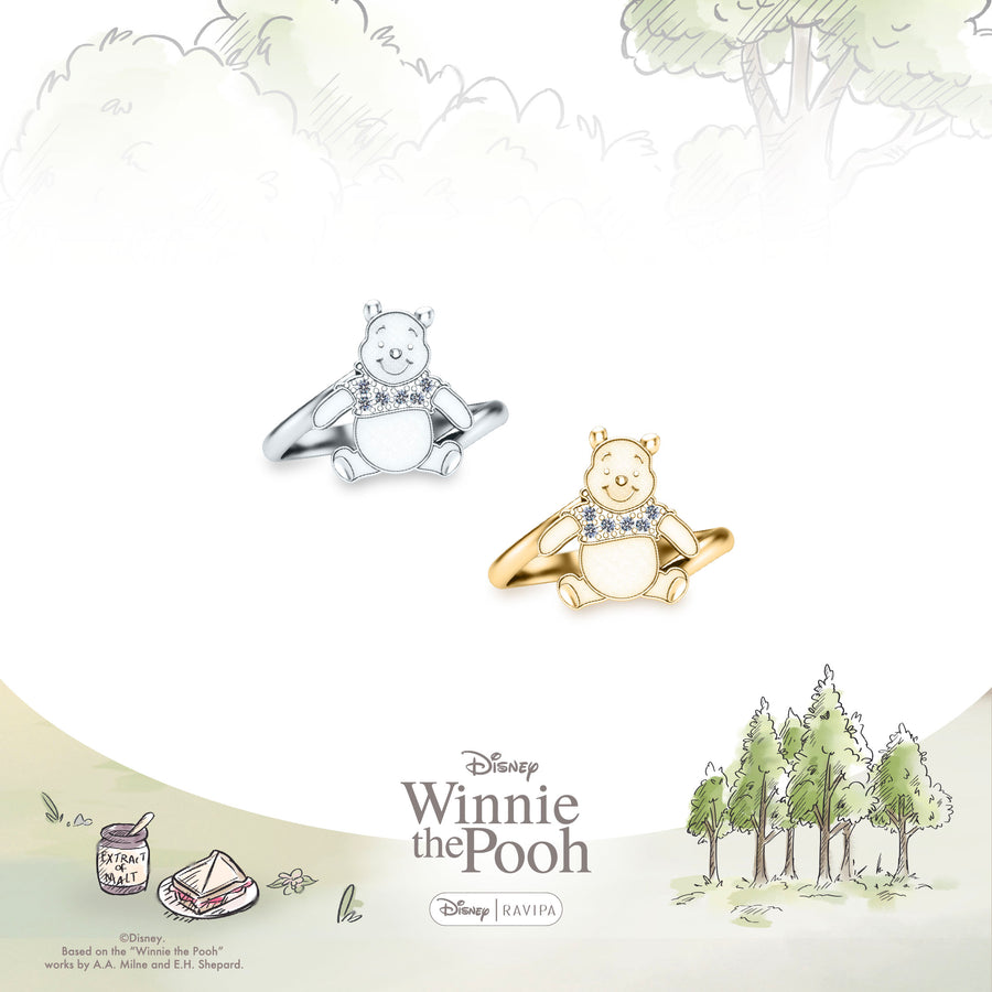 Silver Winnie the Pooh Signature Ring