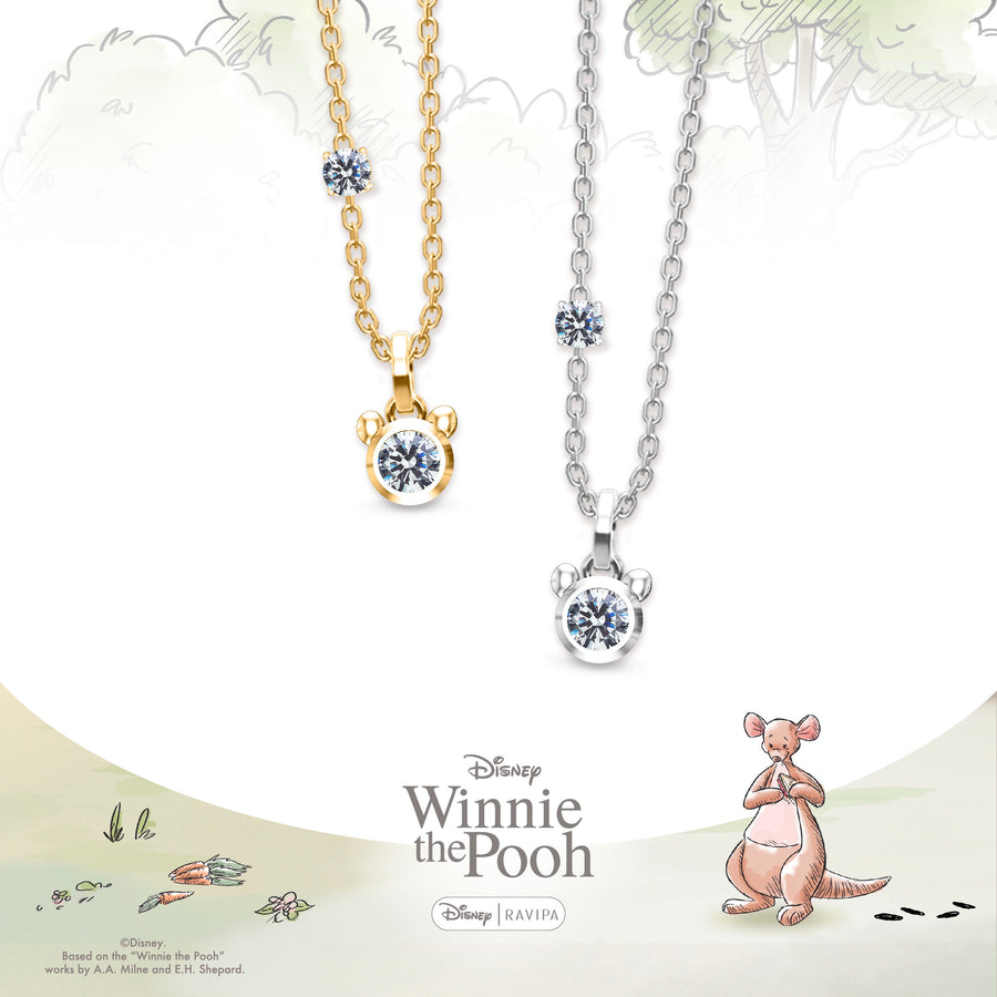 Silver Winnie the Pooh Diamond Necklace