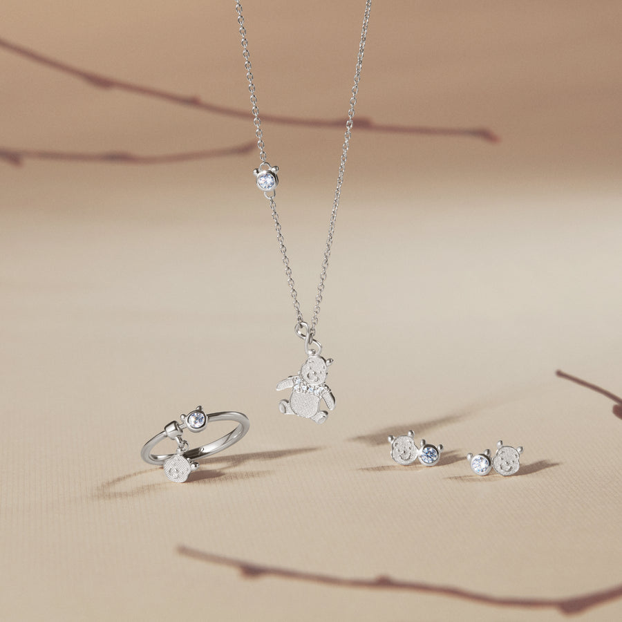 Silver Winnie the Pooh Signature Necklace