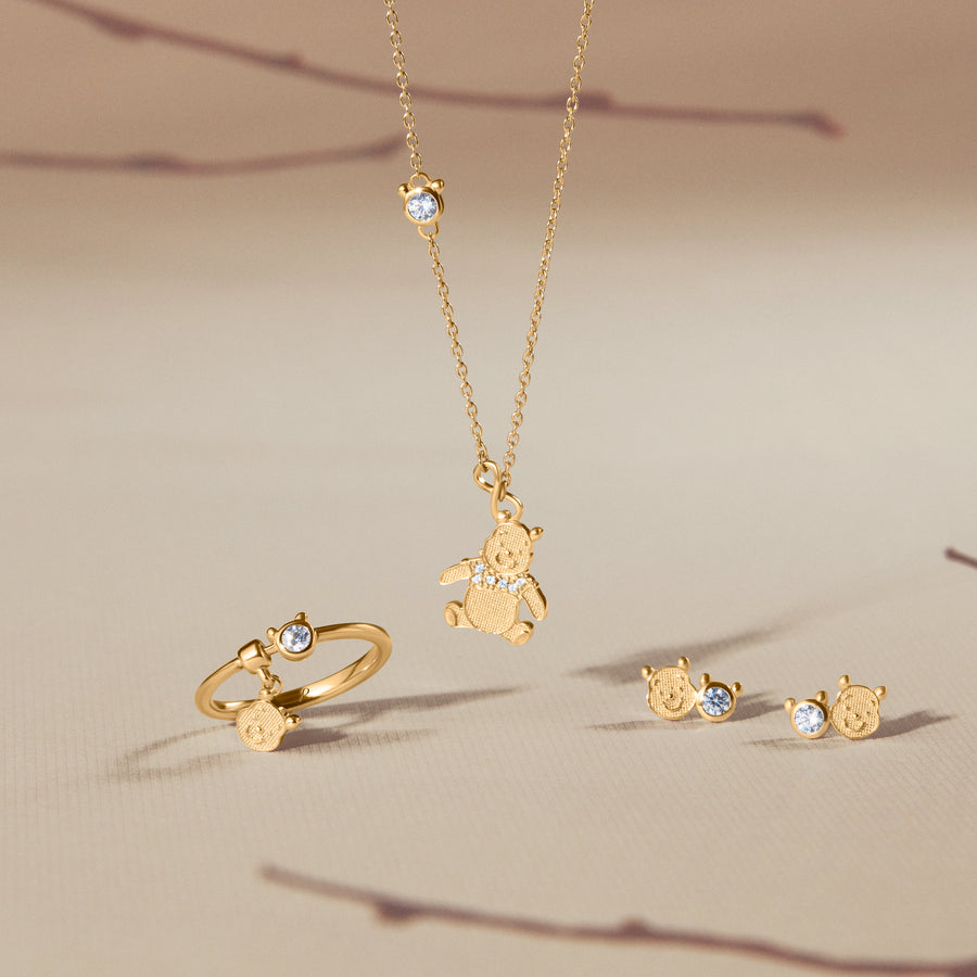 Gold Winnie the Pooh Signature Necklace