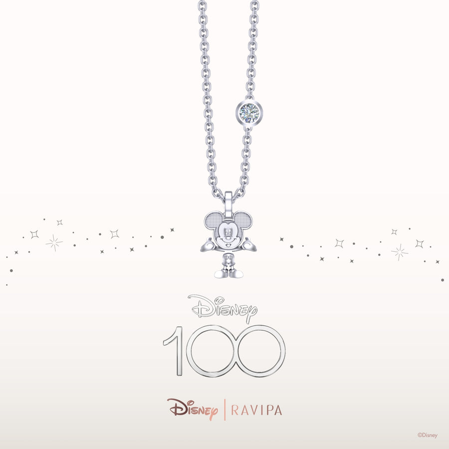 Disney 100 Silver Mickey Mouse Necklace