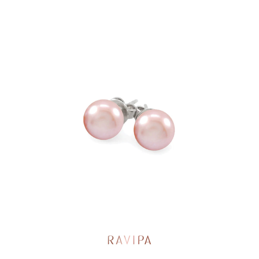 SINGLE PINK GOLD PEARL STUDS