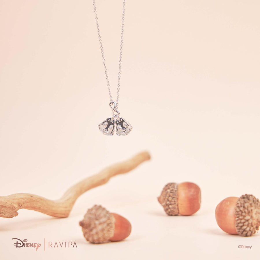 Silver Chip&Dale Infinity Necklace