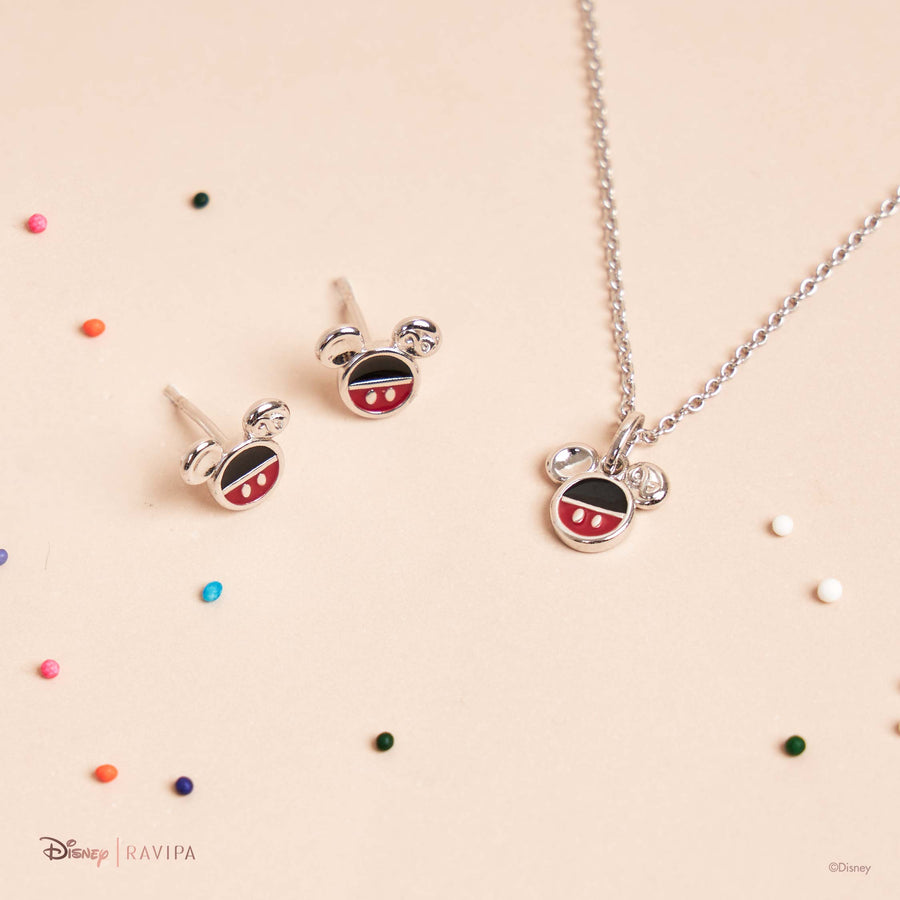 Classic Silver Mickey Mouse Earrings